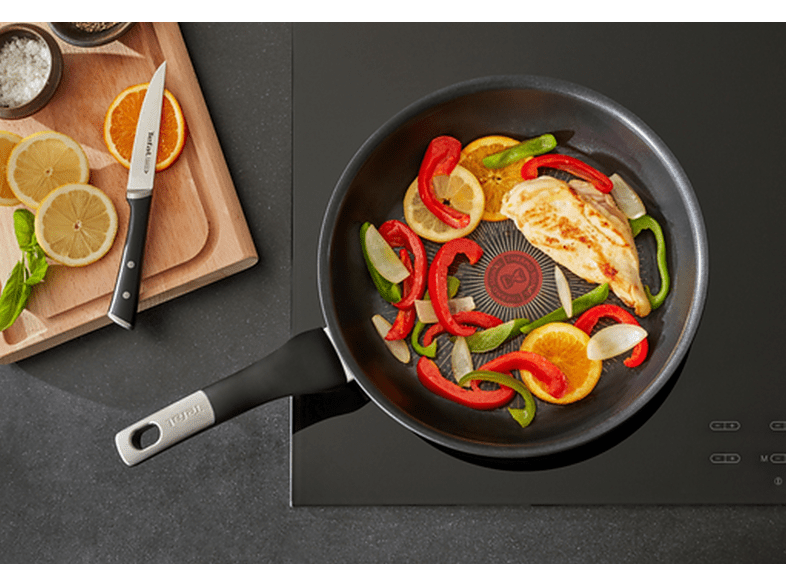 Sartén - Tefal Unlimited G2550802, 32 cm, Todo tipo de cocinas, Titanio antiadherente y antirayaduras, Negro