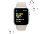 Apple Watch SE (2022), GPS, 40 mm, Caja de aluminio, Vidrio delantero Ion-X, Correa deportiva blanco estrella