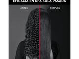 Plancha de pelo - Rowenta x Karl Lagerfeld K/Pro Stylist, Queratina/ Cerámica, 210 °C, Sistema Liss & Curl, Negro