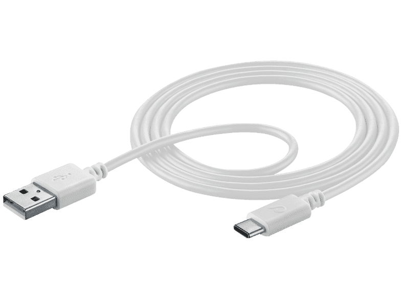 Cable USB - Cellular Line , USB, Blanco, TIPOA-C, USBDATACUSBA-CW