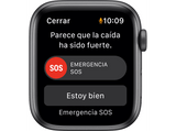 Apple Watch SE, GPS , 44 mm, Caja de aluminio en gris espacial, Correa deportiva en color medianoche