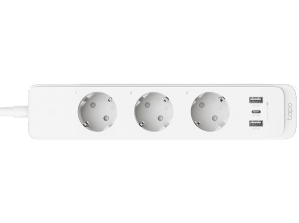 Regleta - TP-Link Tapo P300, 2300 W, 3 salidas AC Type F (CEE 7/4), Inalámbrico y alámbrico, Blanco