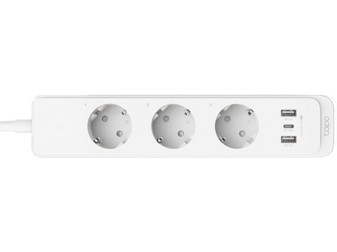Regleta - TP-Link Tapo P300, 2300 W, 3 salidas AC Type F (CEE 7/4), Inalámbrico y alámbrico, Blanco