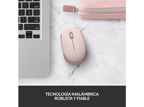 Ratón inalámbrico - Logitech M171, 1000 ppp, Ambidiestro, USB, Rosa