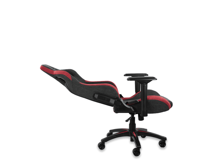 Silla gaming - Corsair T3 RUSH, 4D, Ergonómico, Altura regulable, Reposabrazos, 140 kg, Negro/Rojo