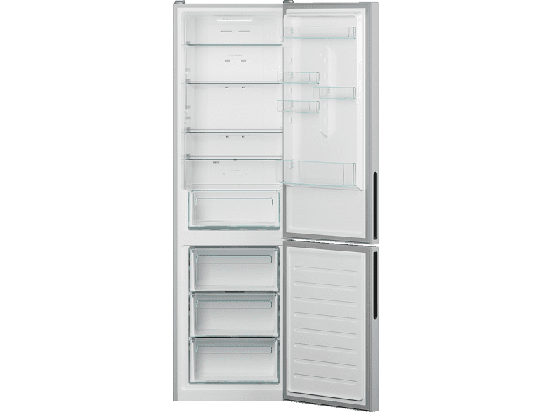Frigorífico combi - Candy Fresco CCE3T620FS, 378 l, Total No Frost, 200 cm, Iluminación LED, Plata