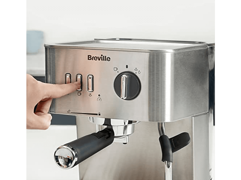 Cafetera superautomática - Breville Bijou Barista VCF149X, 15 bar, 1050 W, Función 2 tazas, Plateada