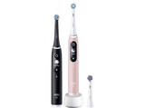 Cepillo eléctrico - Oral-B iO 6 Dúo, 2 Mangos De Alta Gama, Pantalla, 3 Cabezales de Recambio, Tecnología Braun, Negro y Rosa