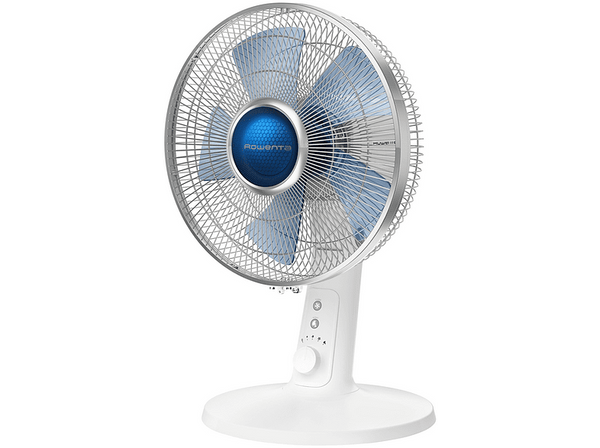 Ventilador de sobremesa - Rowenta VU2730F0, 45 m³/min, 38 dB, 4 Velocidades, Giratorio, Blanco