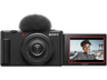 Cámara - Sony Vlog ZV-1F,  Digital, Pantalla multiángulo, Vídeo 4K, Cámara lenta, Micro, Funciones Vlog, Wifi, Bluetooth, Negra