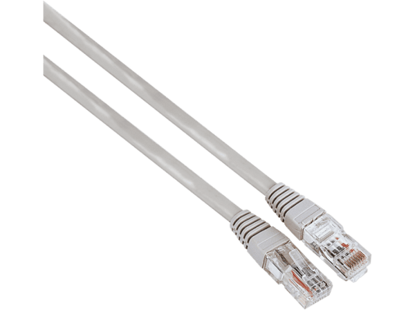 Cable de red - Hama 00200909, 1.5 m, 1 GBit/s, U/UTP, CAT 5e, Enchufe RJ45, Gris