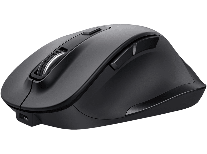 Ratón inalámbrico - Trust Fyda Wireless, 2400 dpi, Wireless, Recargable, Ergonómico, Negro