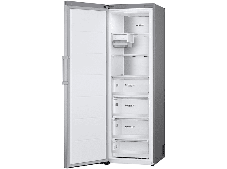 Congelador vertical - LG GFM61MBCSF, 324 l, Total No Frost, 186 cm, Inox texturizado antihuellas