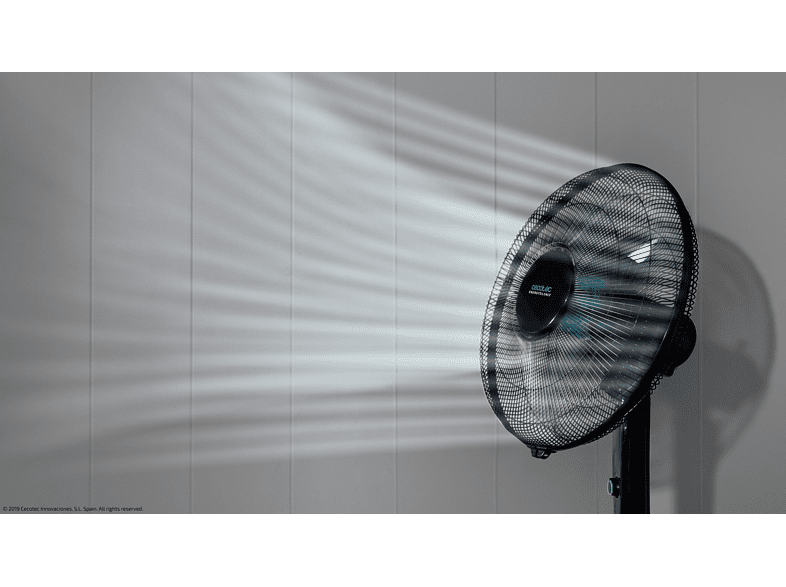 Ventilador de pie - Cecotec EnergySilence 520 Power Black, 50 W, 5 Velocidades, Negro metalizado