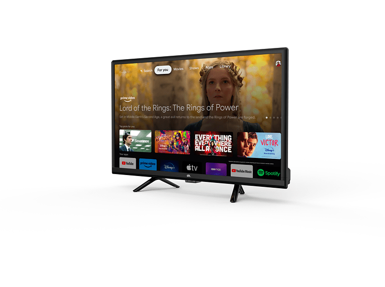 TV DLED 24 - OK OTV 24GH-5023C, HD-ready, Google TV, DVB-T2 (H.265), Negro