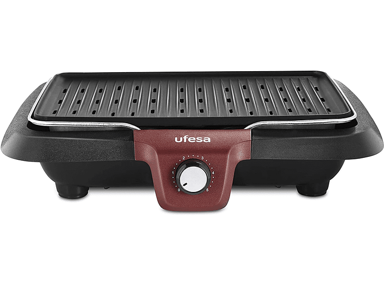 Barbacoa - Ufesa BB7650, Eléctrica, 2000W, Placa antiadherente, Termoestato, Negro