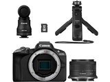Cámara EVIL - Canon R50, Con RF-S 18-45 F4.5-6.3 IS, Kit creator, 24.2 megapixel, Wi-Fi, Negro