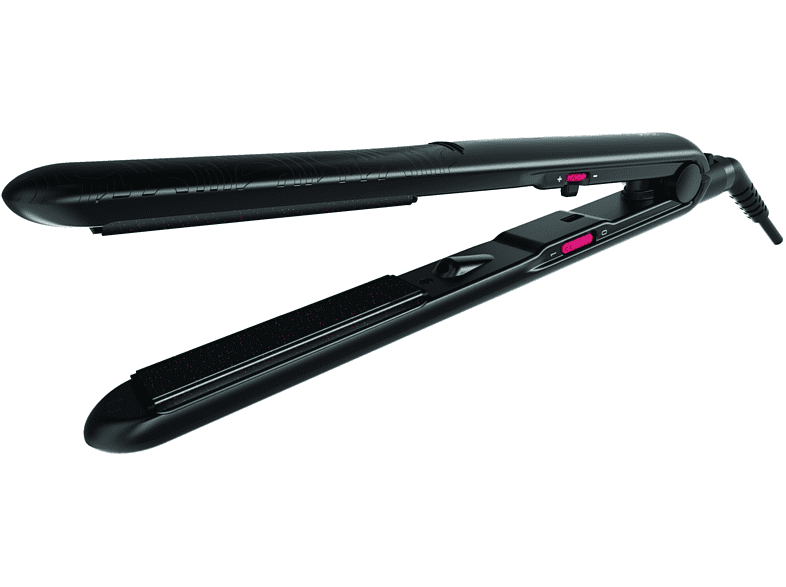Plancha de pelo - Rowenta SF3232, Recubrimiento de keratina, Tecnología iónica, Negro