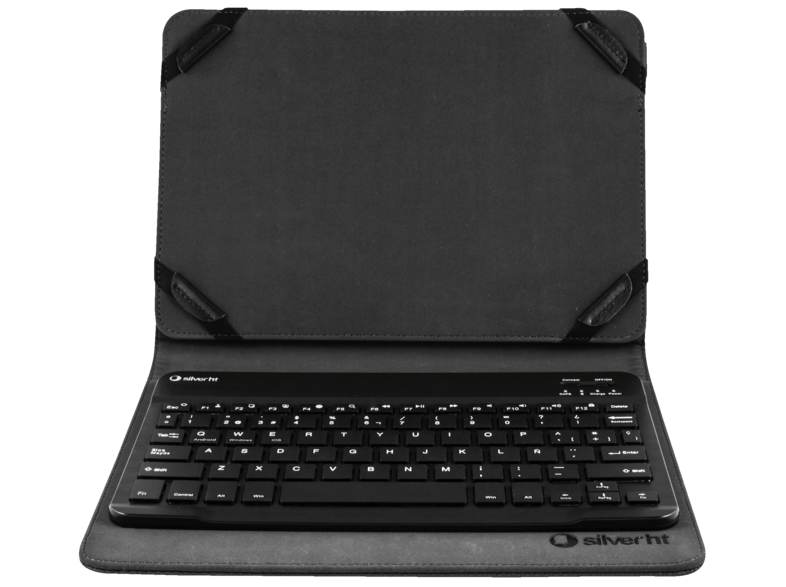 Funda con teclado - Silver HT Gripcase, Para Tablet de 10, Bluetooth, Función de soporte, Azul