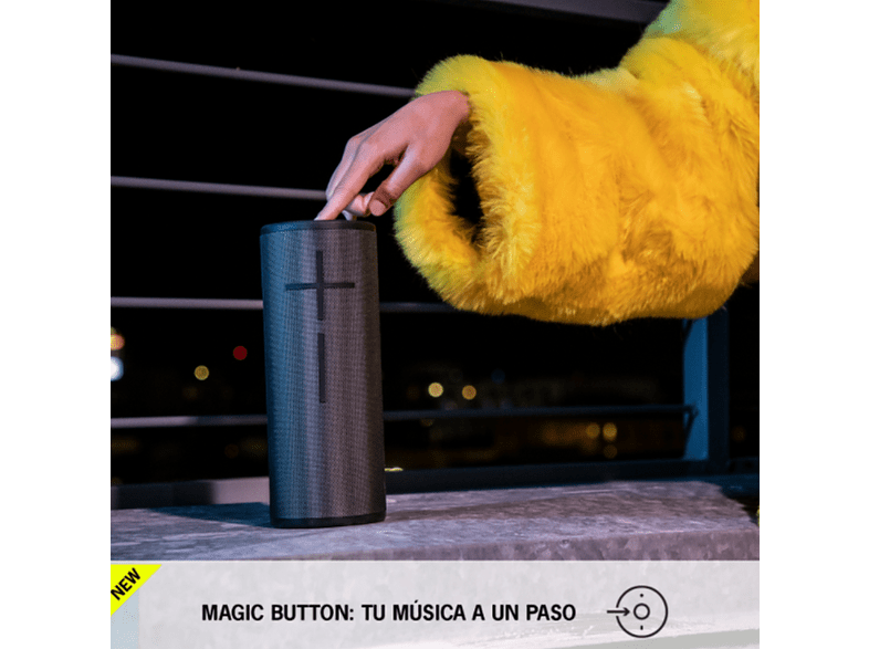 Altavoz inalámbrico - Ultimate Ears Boom 3 Night Black, Bluetooth, 90 dB, IP67, Negro