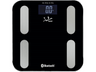 Báscula de baño - Jata 593, Bluetooth, Peso máximo 180 kg, Precisión 100 g, App OkOk, 8 funciones, Negro
