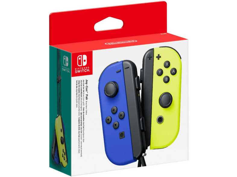 Mando - Joy-Con Set, Nintendo Switch, Izquierda y Derecha, Vibración HD, Azul y Amarillo Neón