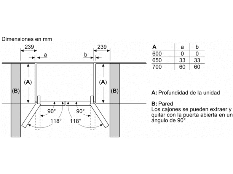Frigorífico americano - Bosch KFN96APEA, No Frost, 605 l, 183 cm, Acero inox