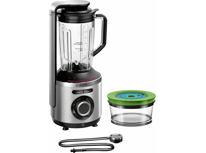 Batidora de vaso - Bosch MMBV622M, 1000W, 1.5 litros, Negro. Acero inoxidable