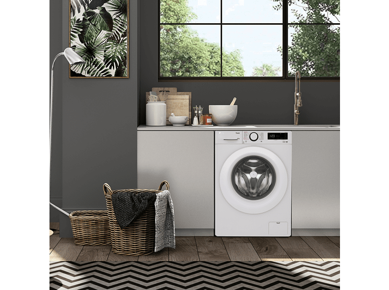 Lavadora carga frontal - LG F2WV3058S3W, AI Direct Drive™ con Vapor, 8.5 kg, 1200 rpm, 12 programas, Blanco
