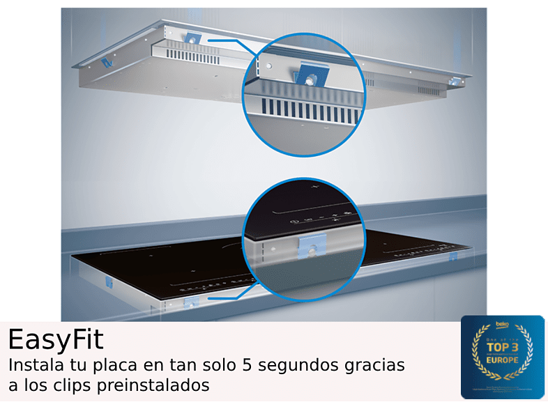 Encimera - Beko HIIS63206M, Eléctrica, Inducción, 3 zonas, Negro