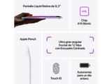 Apple iPad mini (6ª gen.), 64 GB, Blanco estrella, Wi-Fi, 8.3 , Retina, Chip A15 Bionic, iPadOS
