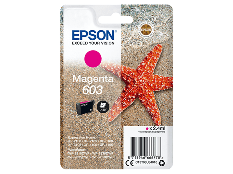 Cartucho de tinta - EPSON 603 Magenta, 2.4 ml