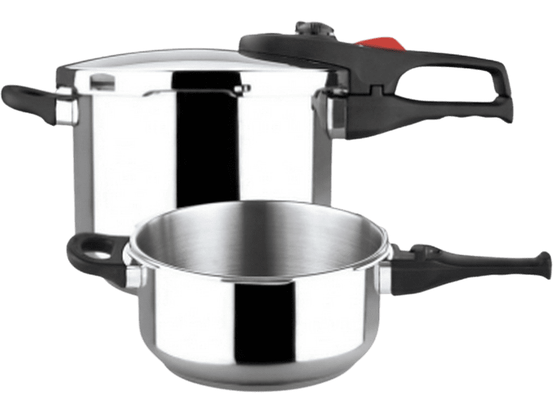 Olla a presión - Magefesa D221200, Pack de 2 ollas a presión, 2+6 l, Fondo Termodifusor, Acero inoxidable