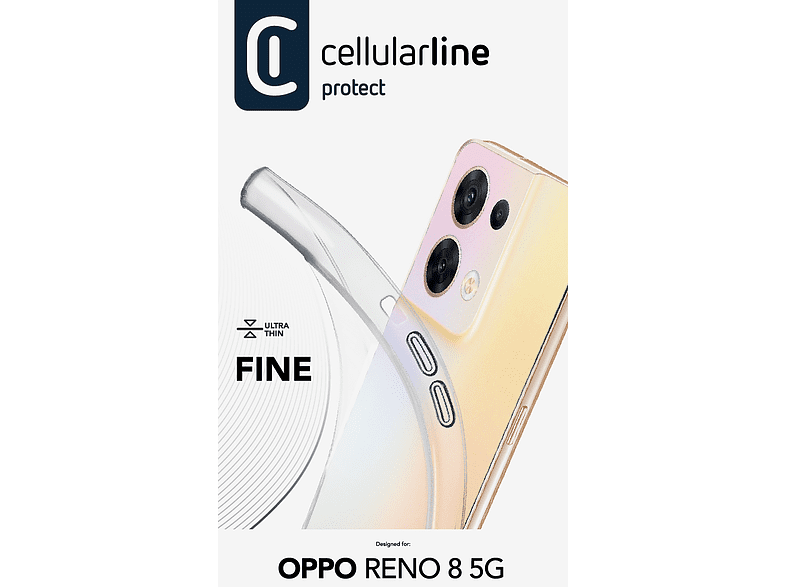 Funda - Cellular Line FINECOPPOREN8T, Para Oppo Reno 8, Trasera, Goma blanda, Transparente