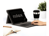 Funda tablet - Nilox  NXFU001, Con teclado, Universal, 10.1, USB - Type C, Negro