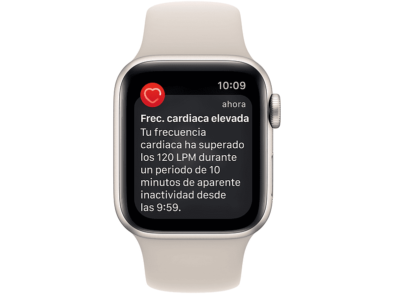 Apple Watch SE (2022), GPS+CELL, 44 mm, Caja de aluminio, Vidrio delantero Ion-X, Correa deportiva blanco estrella