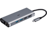 Hub USB/Concentrador - ISY IAD-1026, 5000 mbps, Aluminio, Plata
