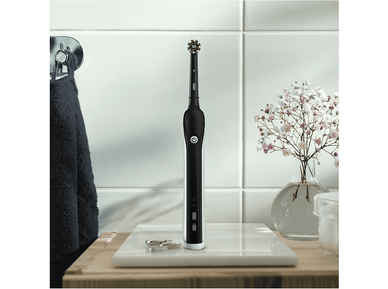 Cepillo eléctrico - Oral-B Pro 1 750, Con 1 Estuche De Viaje Y 1 Cabezal, Diseñado Por Braun, Negro