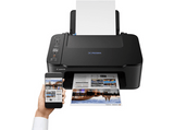 Impresora multifunción - Canon TS3450, Blanco/Negro y Color, 4800 x 1200 DPI, 7 ppm, Con escáner, Negro