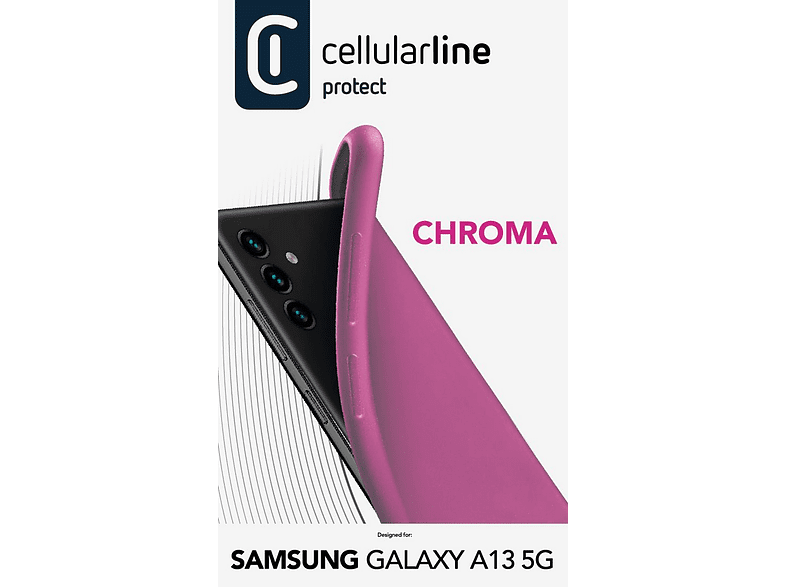 Funda - Cellular Line Chroma, Para Samsung Galaxy A13, TPU, Interior microfibra, Rosa
