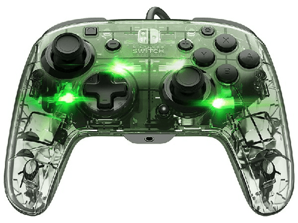 Mando - PDP Afterglow Deluxe, Nintendo Switch, Con Cable, Retroiluminado, Gris