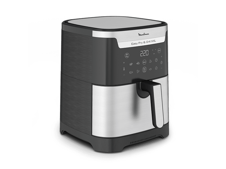 Freidora de aire - Moulinex Easy Fry & Grill XXL EZ801D10, Freidora y Parrilla 2 en 1, 1830 W, 6.5 L, Hasta 220 °C, 8 programas, Temporizador, Plata