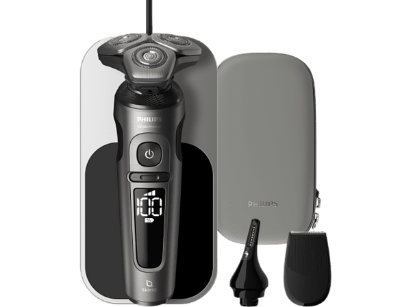 Afeitadora eléctrica - Philips Serie 9000 SP9872/15, 60 min, Uso en seco y mojado, Gris samos
