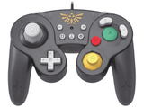 Mando - Hori Battle Pad, Modelo Zelda, Con Cable, Para Nintendo Switch, Función turbo con 3 ajustes, Negro