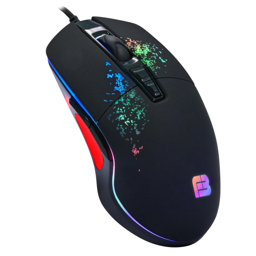 Ratón gaming - Ardistel BFX-195 Blackfire, 7200 ppp, 7 Teclas, USB, 1.5 m, RGB LED, Soft Touch, Negro