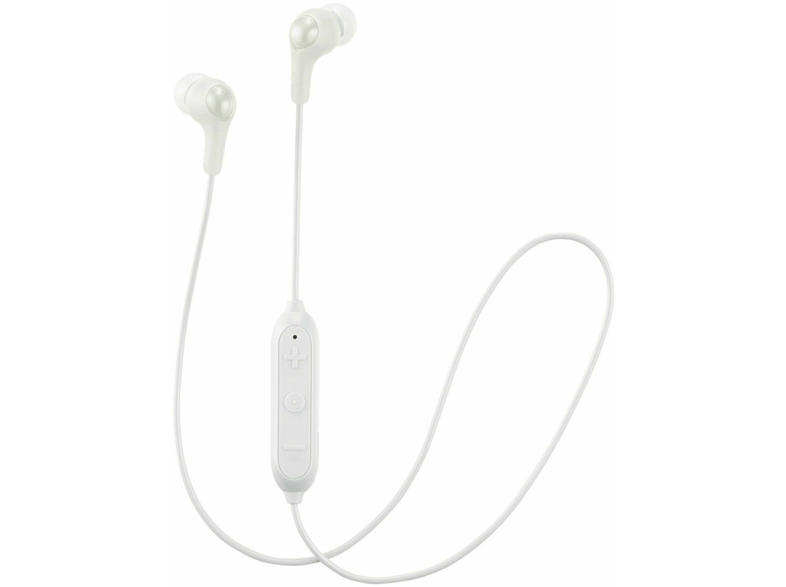 Auriculares inalámbricos - JVC HA-FY30BT-WE, Bluetooth, Micrófono, Control de volumen, Blanco