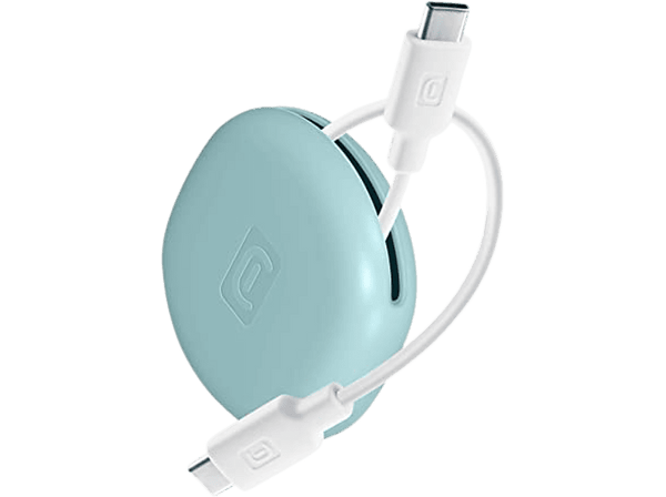 Cable USB - CellularLine Bag Cable, Portacable, USB - C a USB -C, 1 m, Universal, Azul