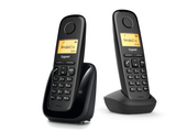 Teléfono - Gigaset A180, Duo, Pantalla 1.5, 50 contactos, Identificador llamadas, Rellamada, Negro