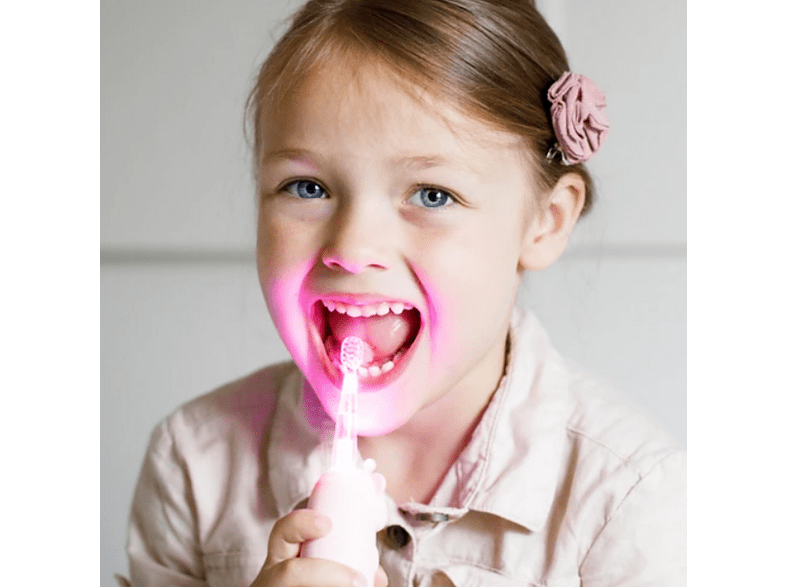 Cepillo eléctrico - InnoGIO GIO-450PINK, Para niños, Sónico, Función de memoria, IPX7, Luces de colores, Rosa