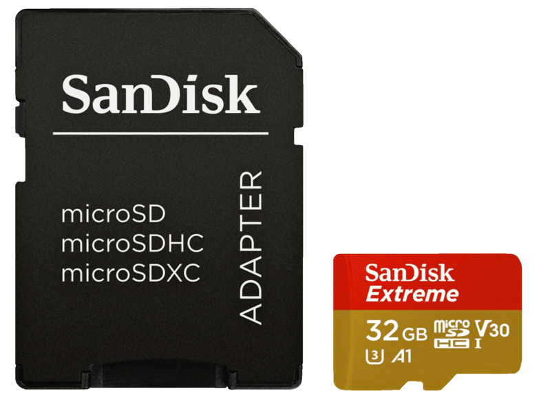 Tarjeta MicroSDHC - Sandisk Extreme, 32GB, Clase 10, 100 MB/s